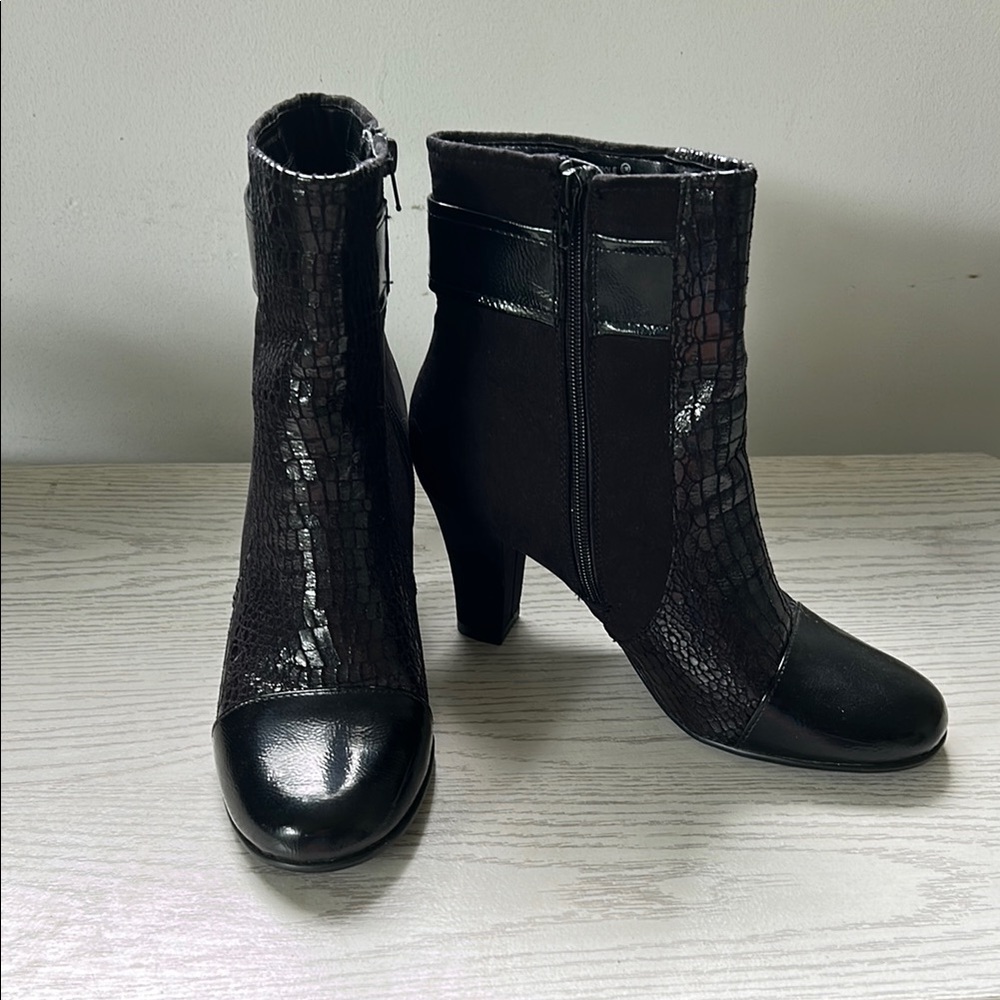 A2 By Aerosoles Black Heeled Boots with Chunky Heel